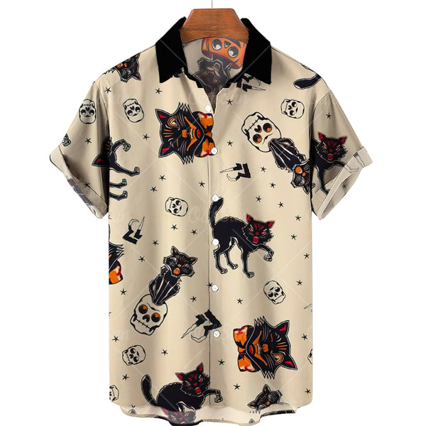 Cat print hotsell hawaiian shirt